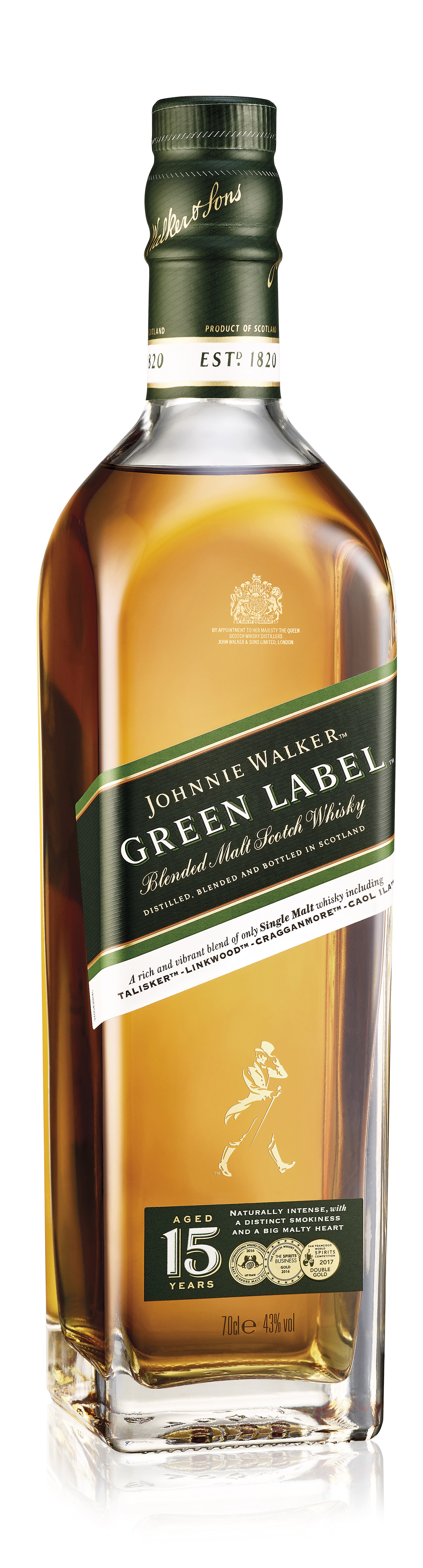 Johnnie Walker Green Label Blended Malt Scotch Whisky 43%vol. 0,7l
