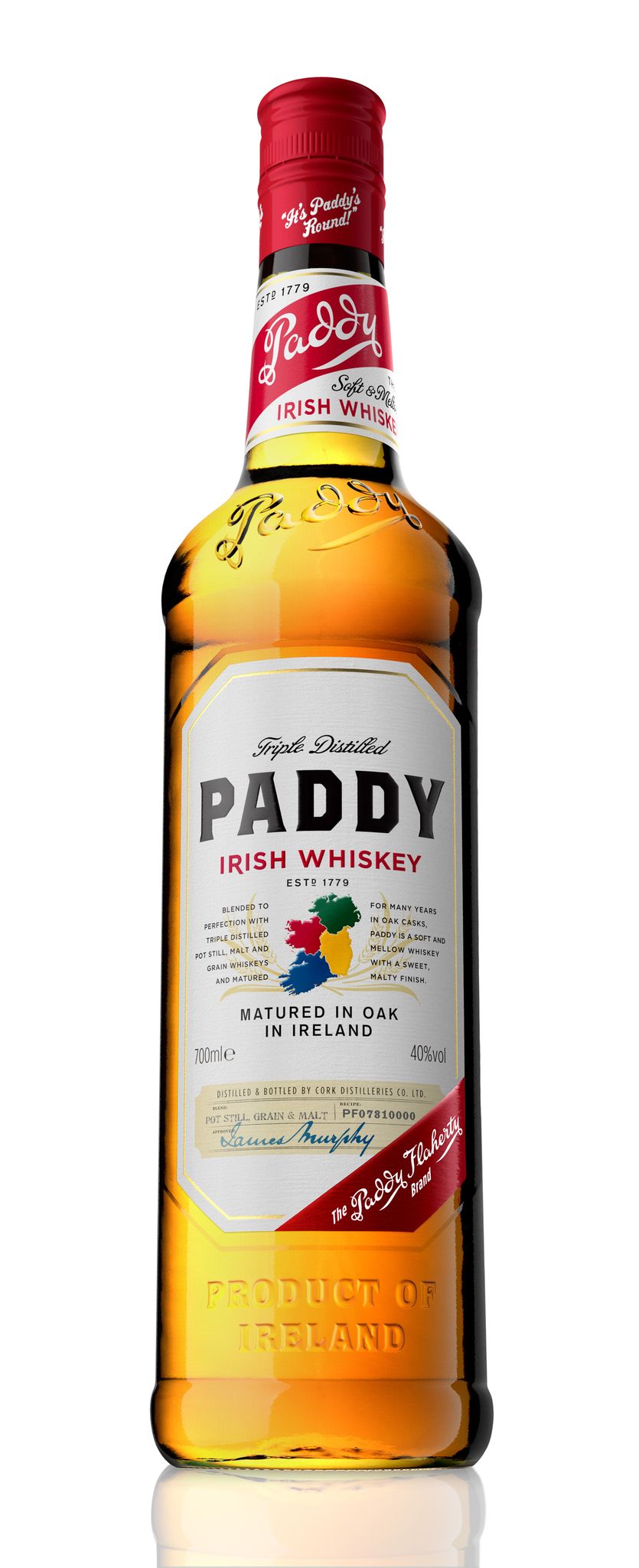 Paddy Old Irish Whiskey 40%vol. 1,0l - LITERFLASCHE