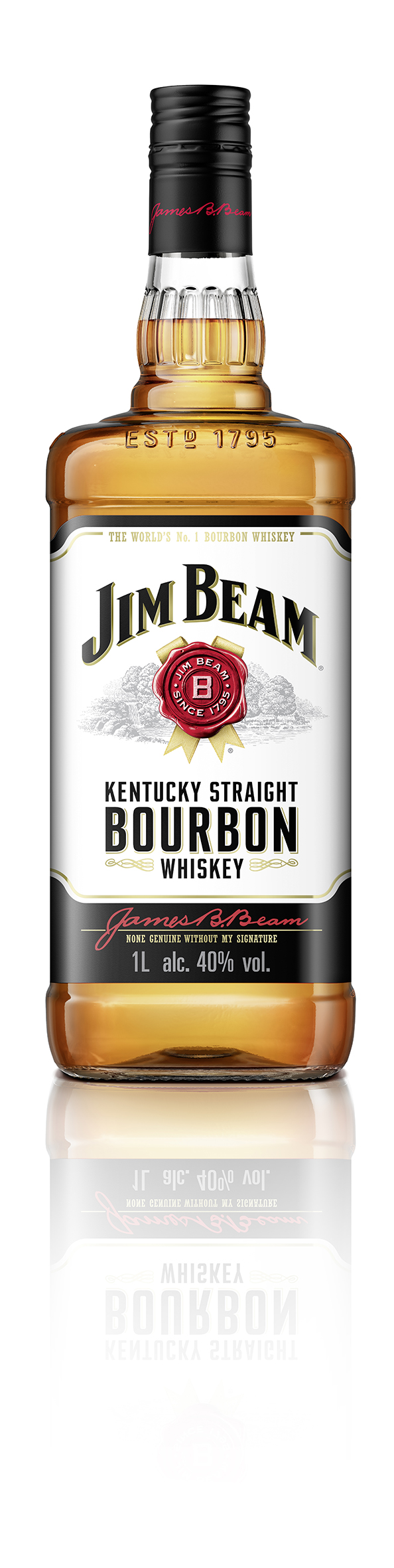 Jim Beam White Kentucky Straight Bourbon Whisky 40%vol. 1,0l - LITERFLASCHE