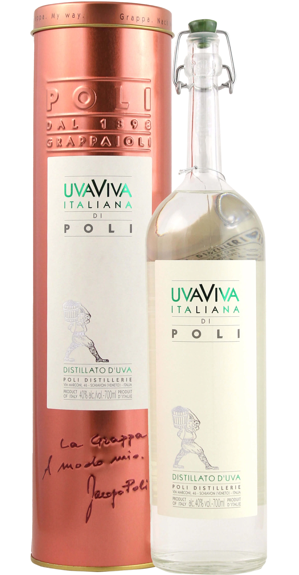 Poli Grappa | Uva Viva Italiana di Poli | 40% vol. 0,7 L