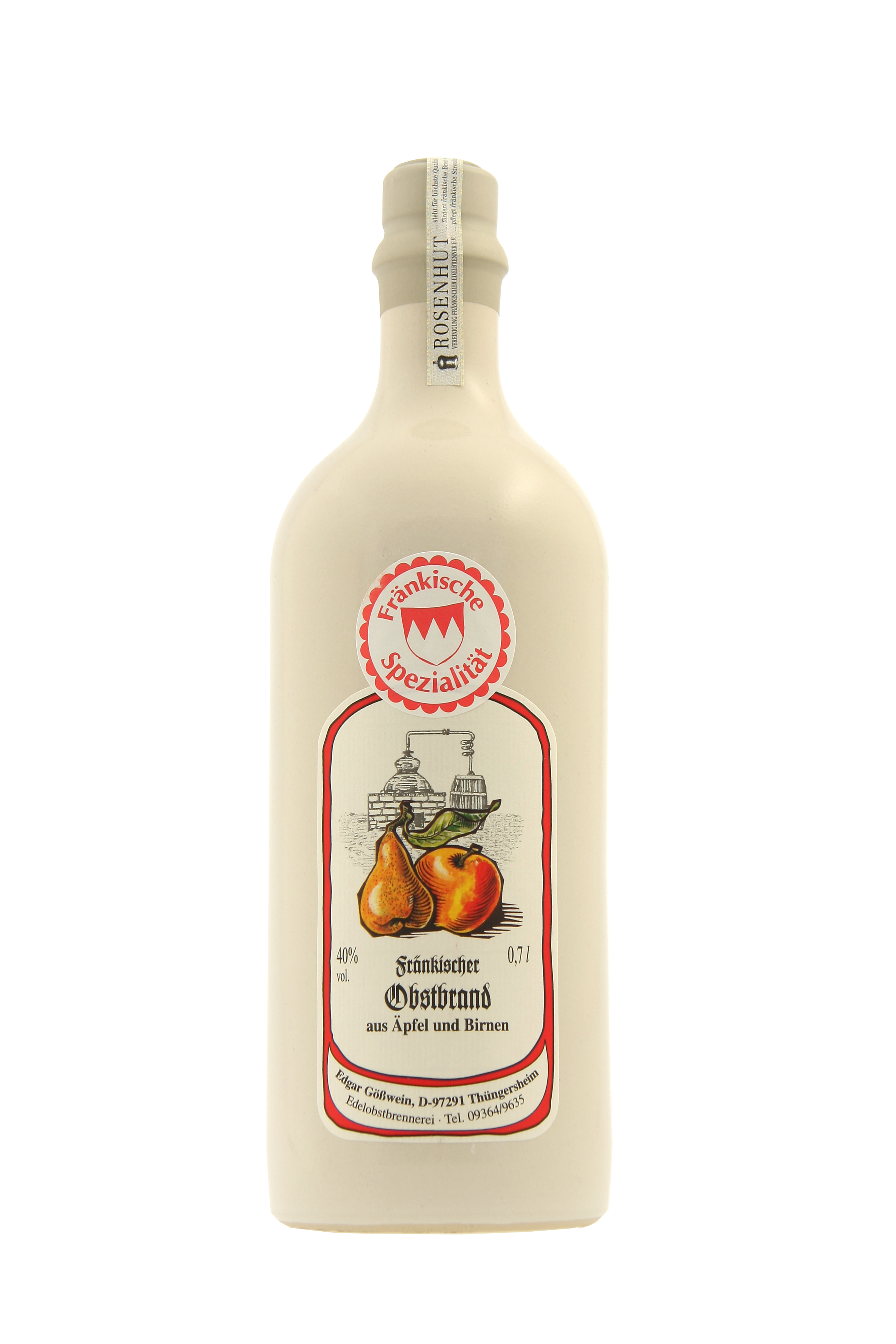 Gößwein - Fränkischer Obstler in der Steingutflasche